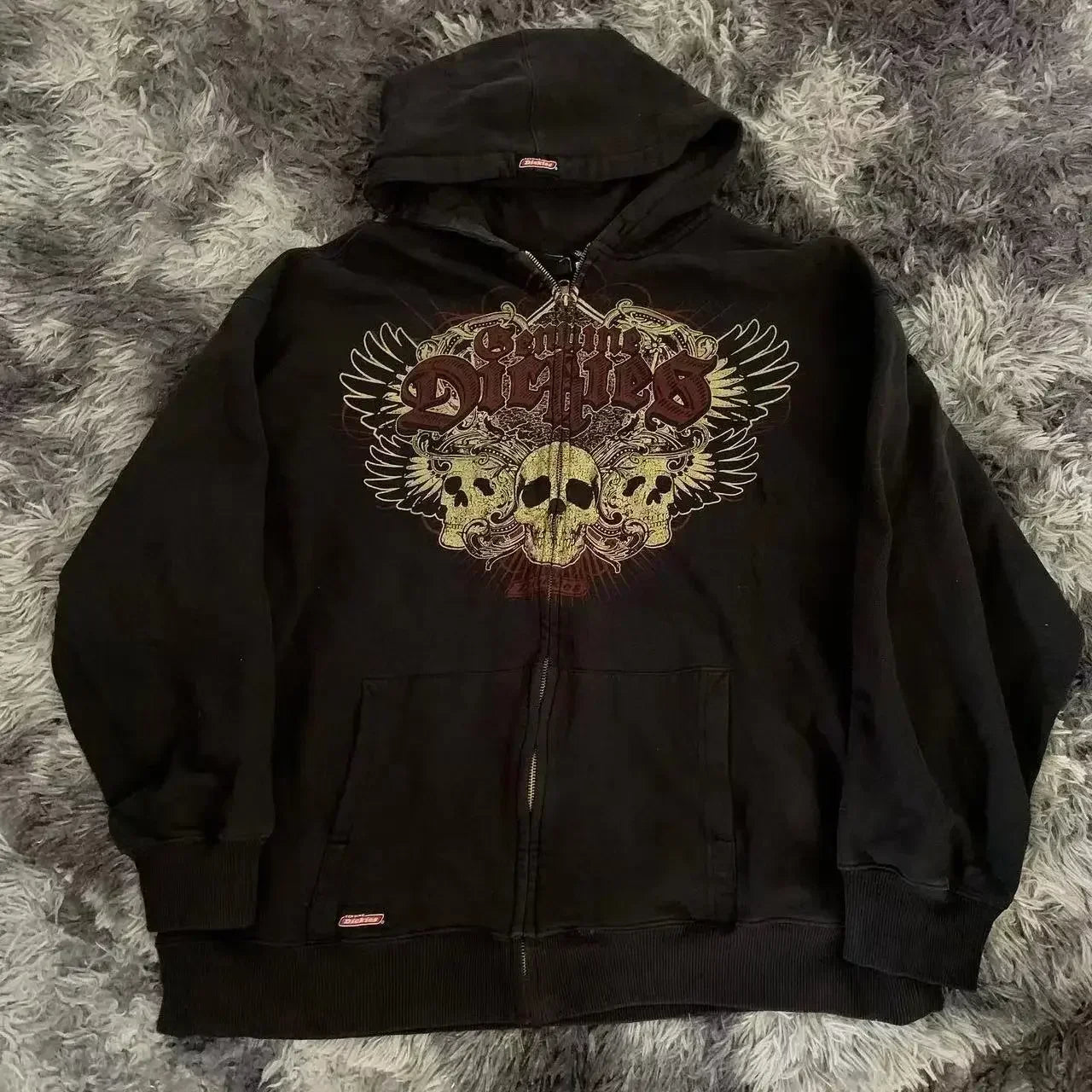 Gothic Retro Pattern Zipper Hoodie