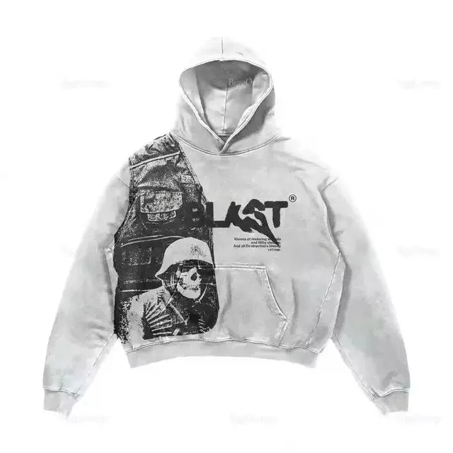 Gothic Off Shoulder Pullover Hoodie