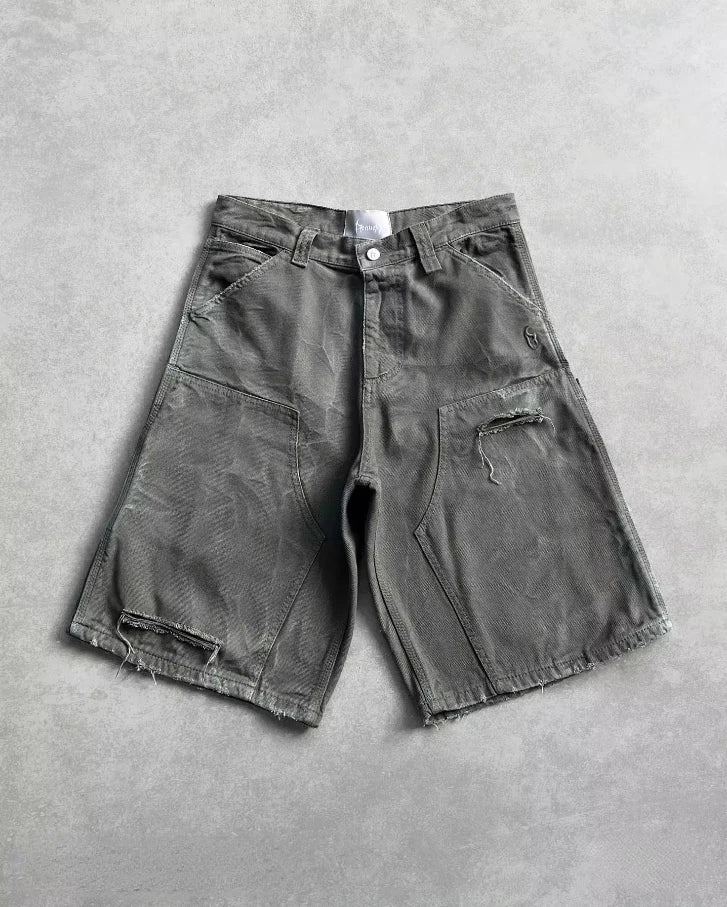Cartoon Patchwork Denim Short