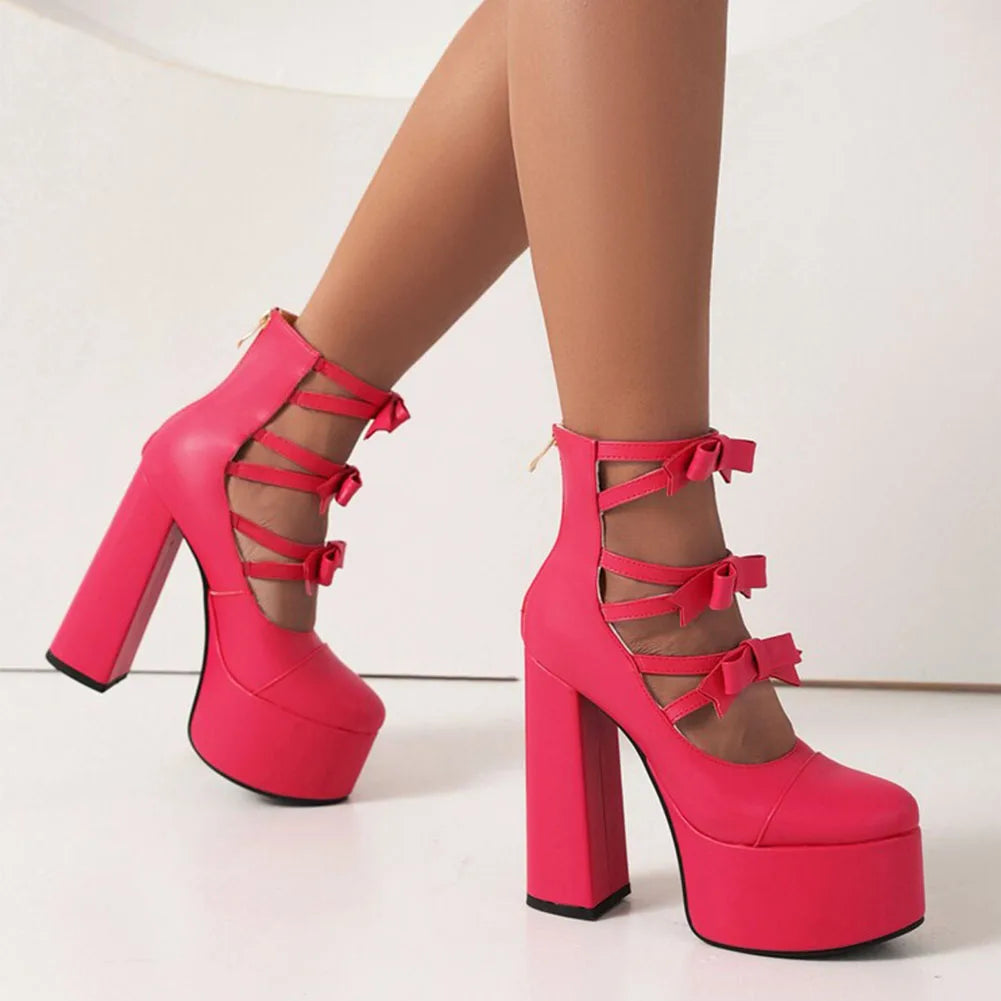 Platform High Heels Summer Cutout Gothic Boot