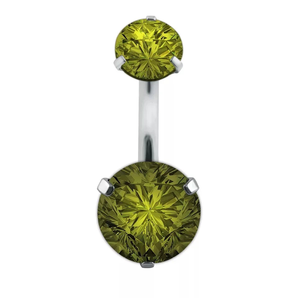 Crystal Round Gothic Surgical Belly Ring