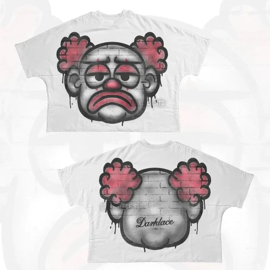 Hip Hop Cartoon Print Oversized T-shirt