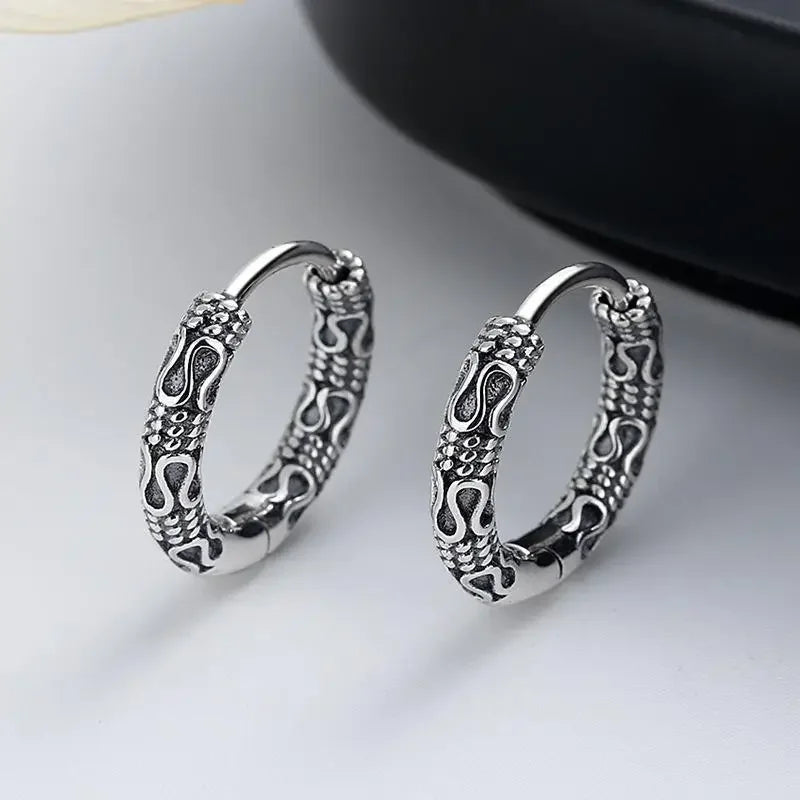 Gothic Black Skull Awl Rock Statement Earring