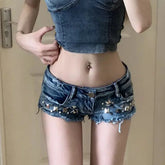 Retro Skinny Denim Shorts