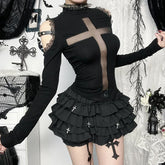 Gothic Lace Patchwork Blouse