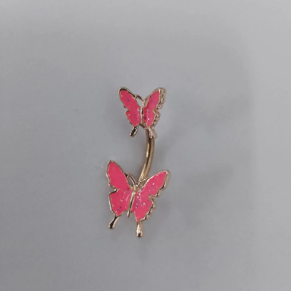 Gothic Butterfly Pendant Belly Ring