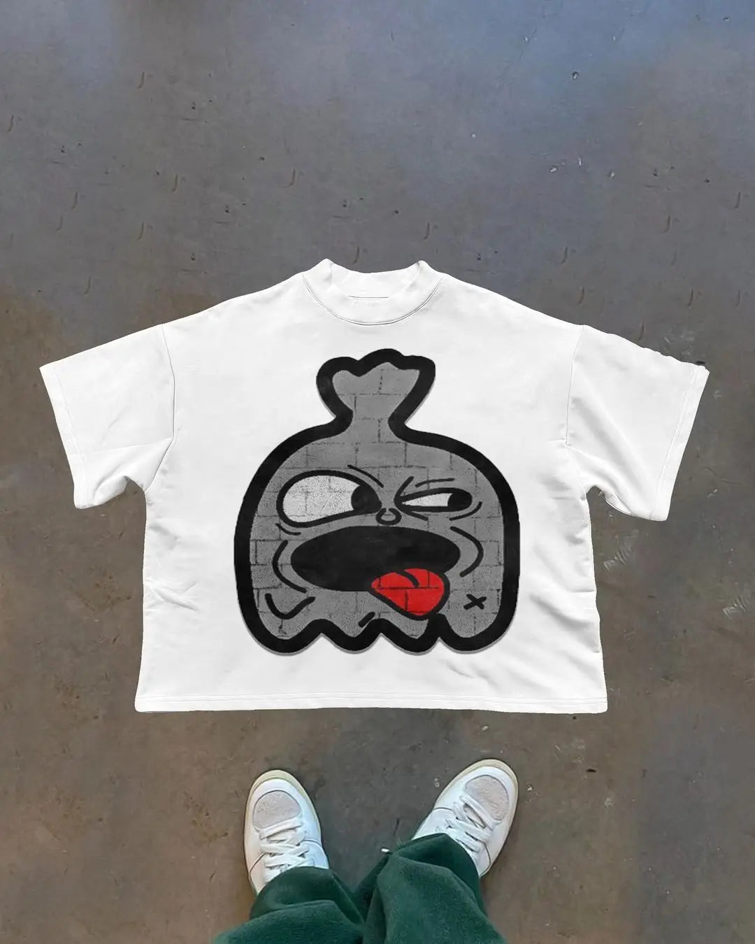 Hip Hop Cartoon Print Oversized T-shirt