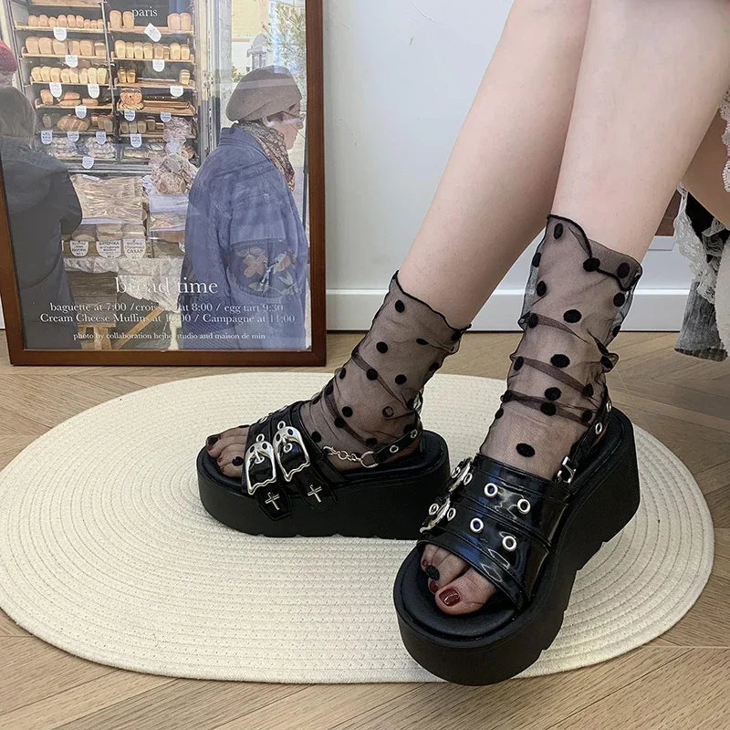 Punk Rivet Platform Gothic Sandal