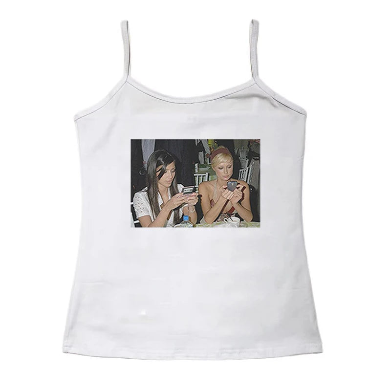 Gothic Star Print Crop Cotton T-shirt