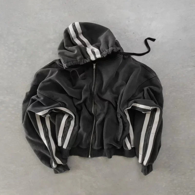 Gothic Skull Oversized Zipper Hoodie