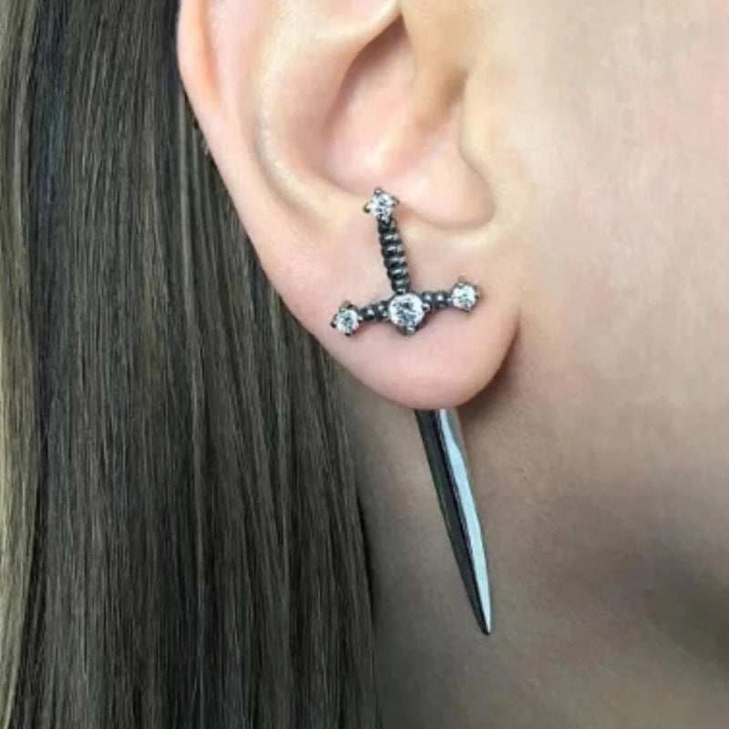 Vintage Dark Punk Gothic Sword Dagger Earring