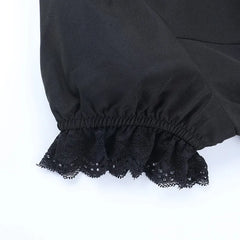 Lace Patchwork Slim Fit Blouse