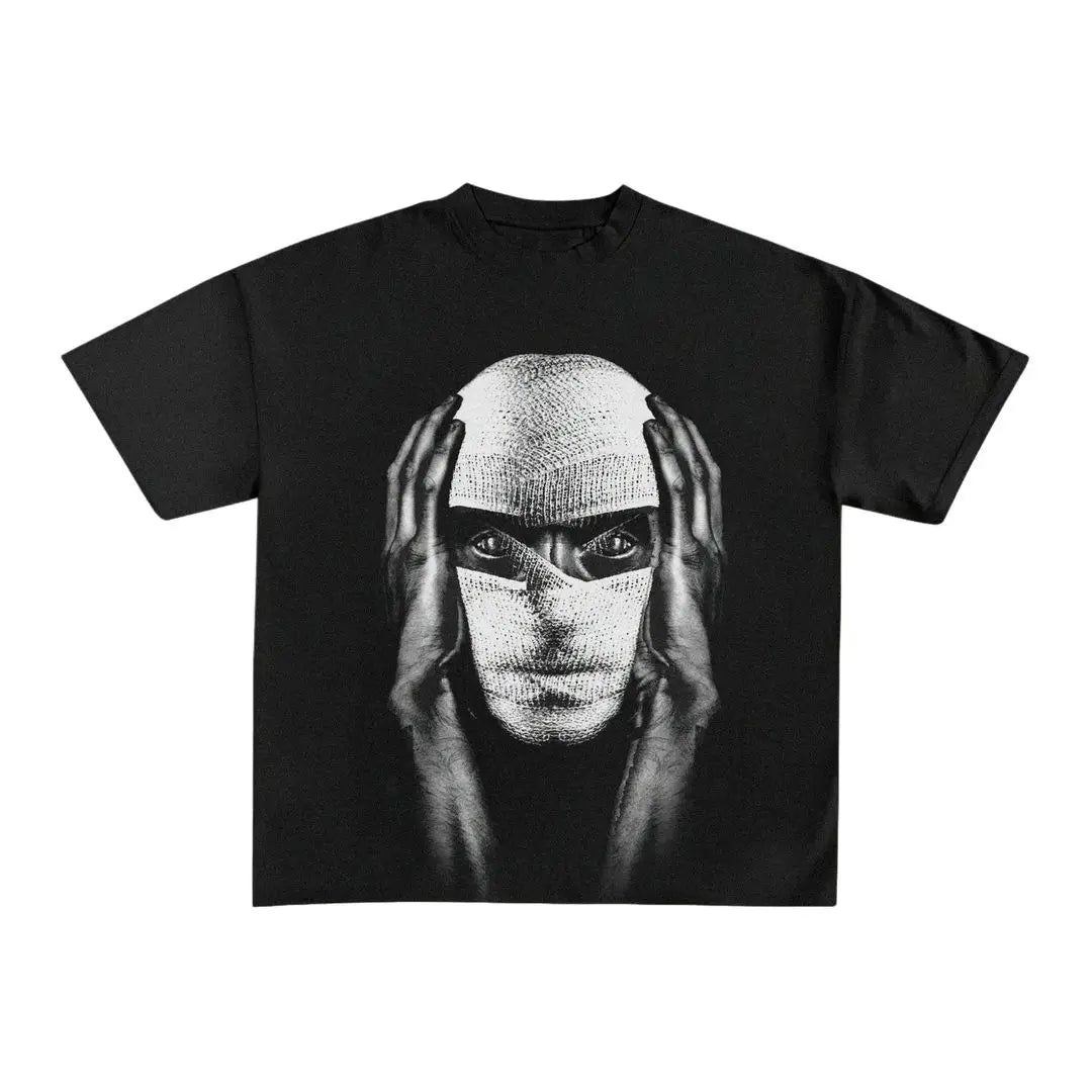 Hip Hop Cartoon Print Oversized Cotton T-shirt