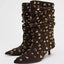 Sexy Rivet Pleated High Heel Pointed Gothic Boot