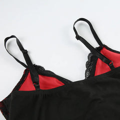 Lace Patchwork Spaghetti Strap Corset