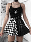 Plaid Patchwork Pleated Mini Skirt