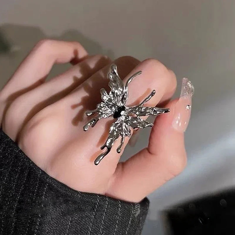 Gothic Black Rose Ring