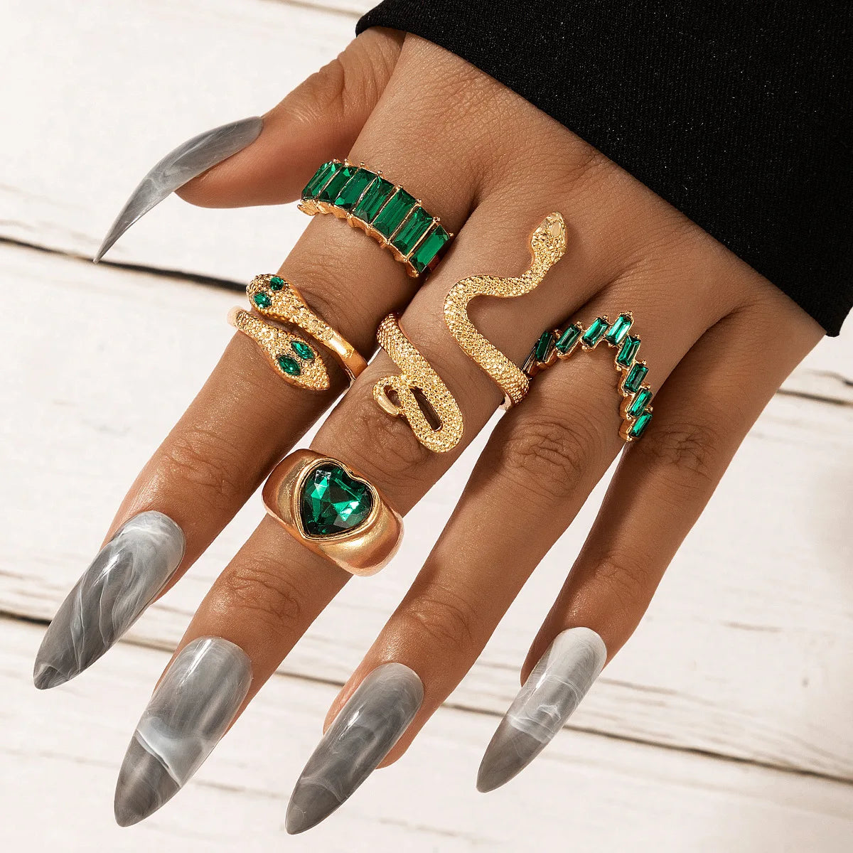 Vintage Long Gothic Snake Ring