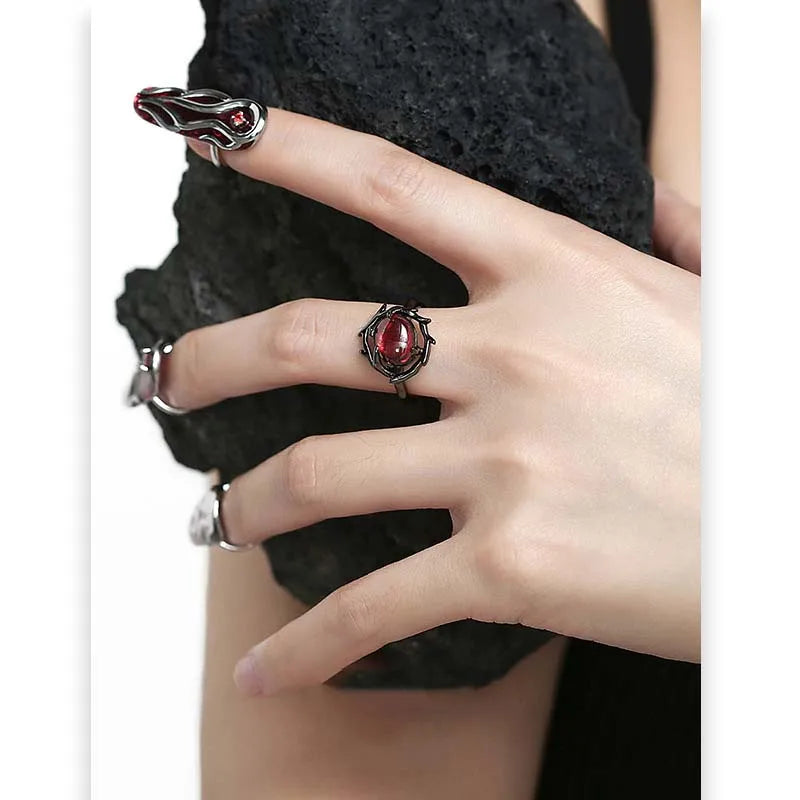 Black Gothic Ruby Ring
