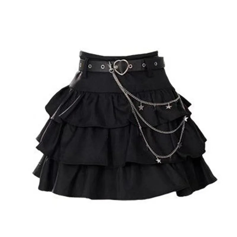 High Waist Cake Lace Vintage Skirt