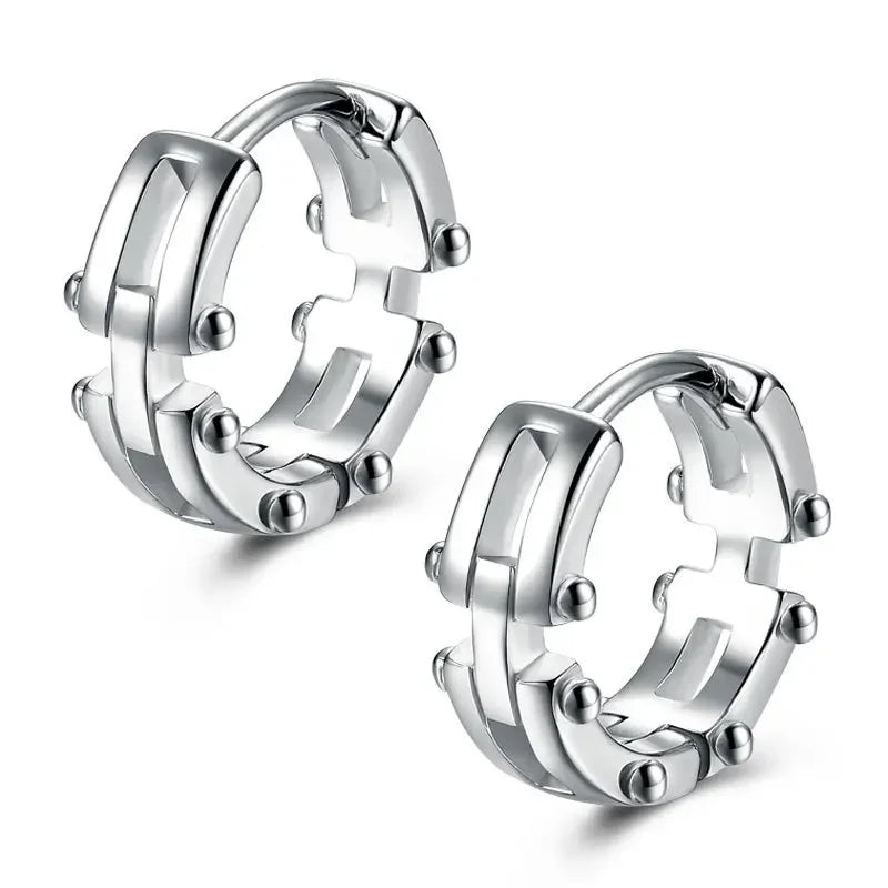 Gothic Black Skull Awl Rock Statement Earring