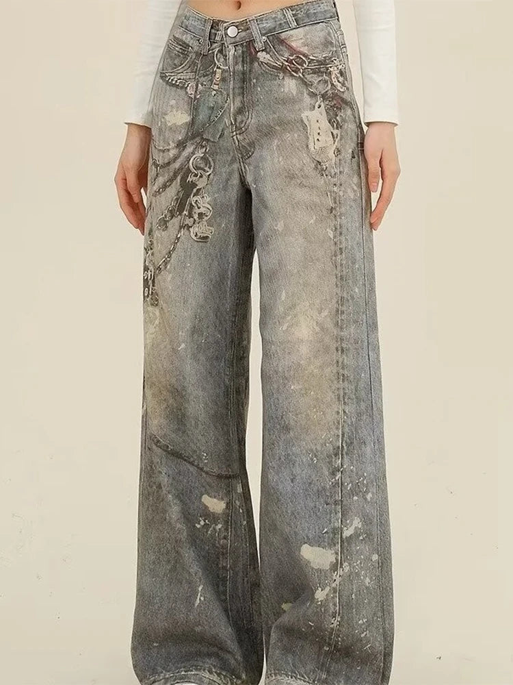 Blue Gothic Baggy Oversize Harajuku Pant
