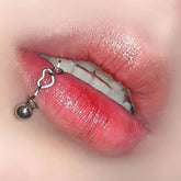 Fashion Punk Heart Titanium Steel Lip Stud