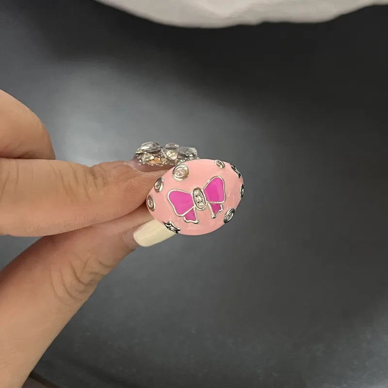 Colorful Stone Drip Rhinestone Gothic Ring