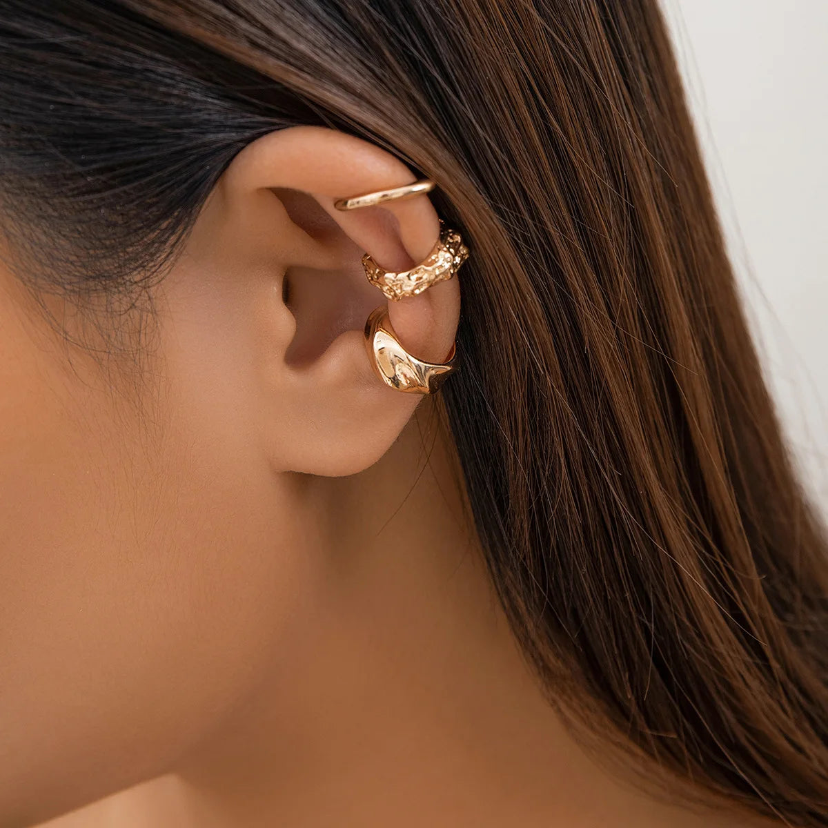 Chunky Metal No Piercing Clip Ear Cuff Earring