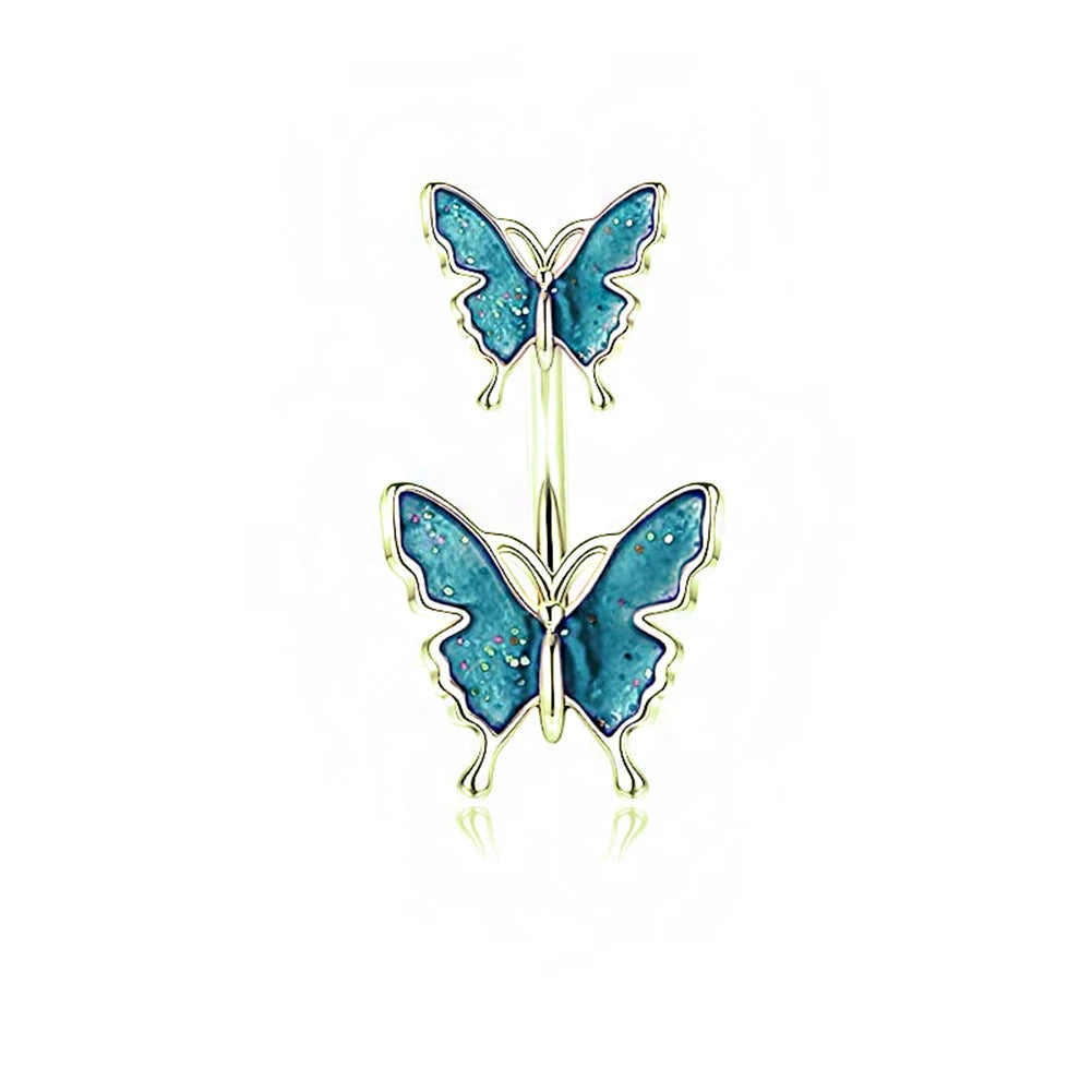 Gothic Butterfly Pendant Belly Ring