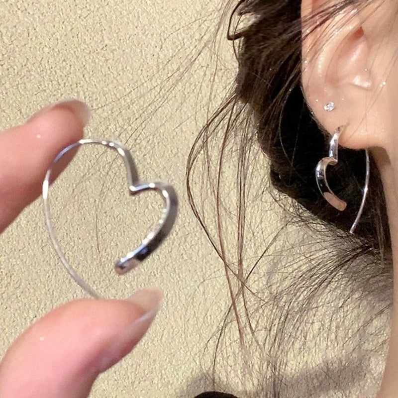 Boho Gold Silver Moon Horn Stud Earring