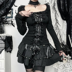 Dark Elegant Lace Blouse