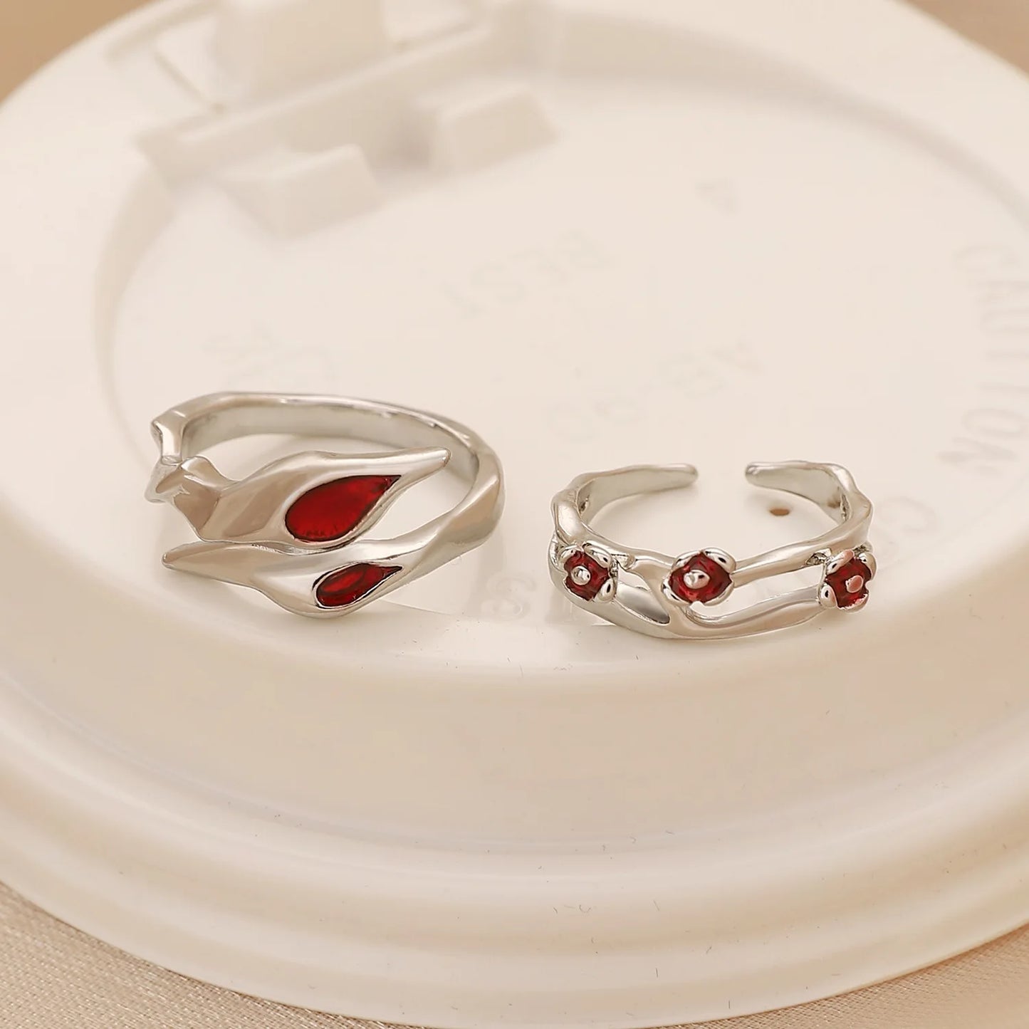 Gothic Red Crystal Ring