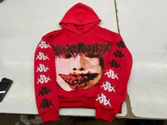 Gothic Print Oversized Hoodie