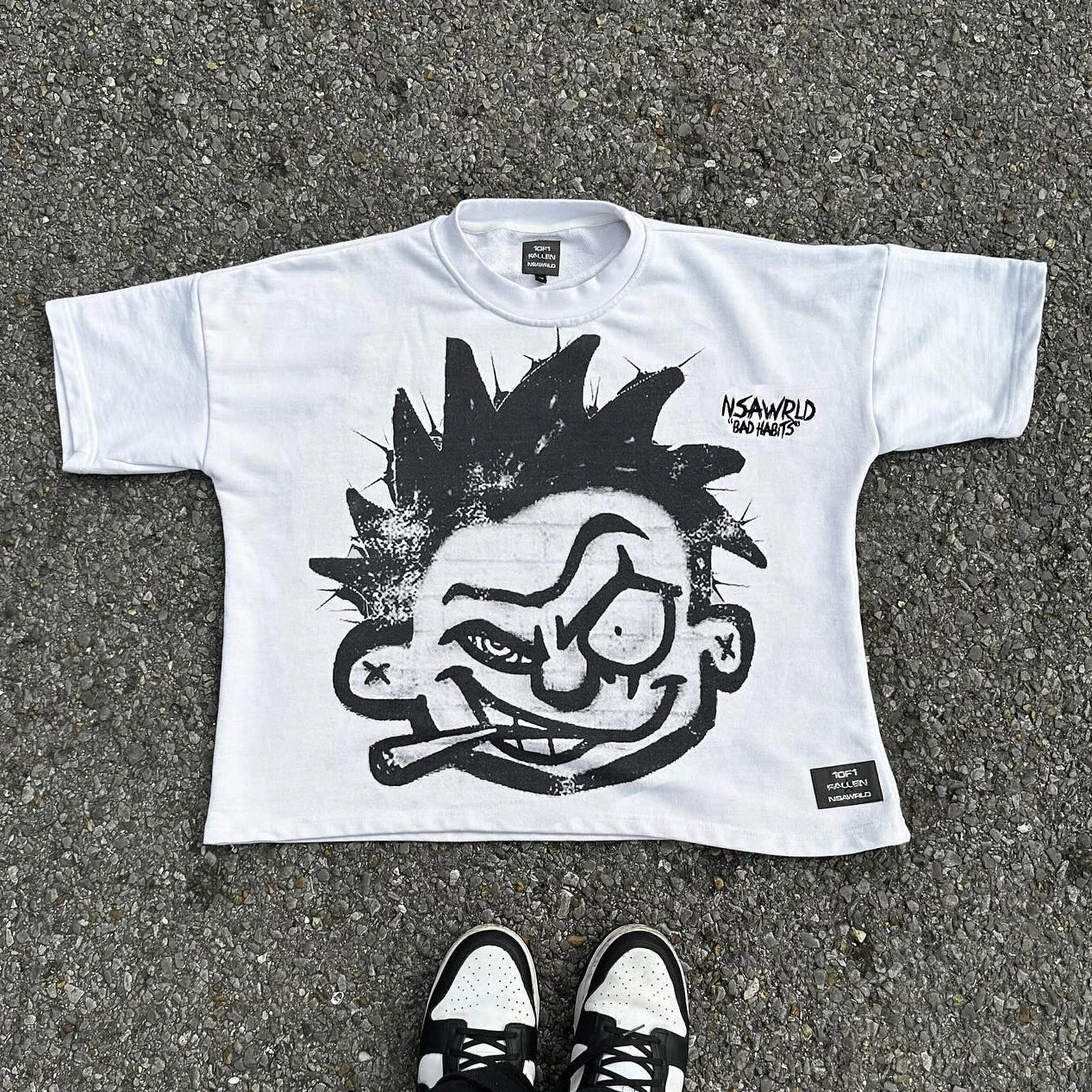 Y2K Punk Hip Hop Cartoon Portrait Graphic T-shirt