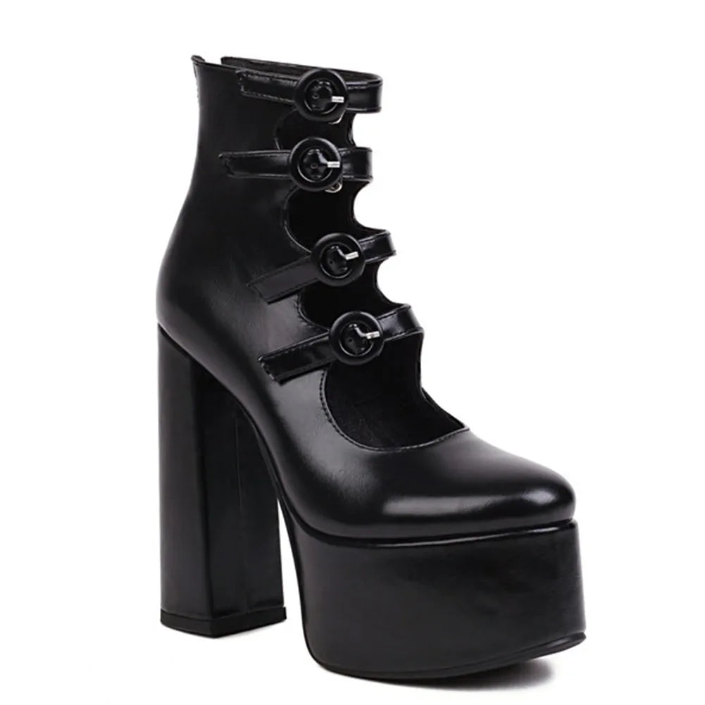 Platform High Heels Summer Cutout Gothic Boot