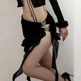 Hollow Out Metal Butterfly Skirt