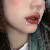 CZ Zirconia Heart Medusa Lip Stud