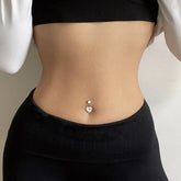 Crystal Round Gothic Surgical Belly Ring