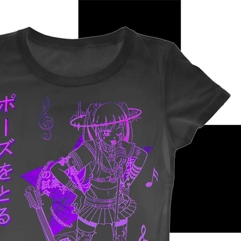 Cyber Graphic Vintage Cotton T-shirt
