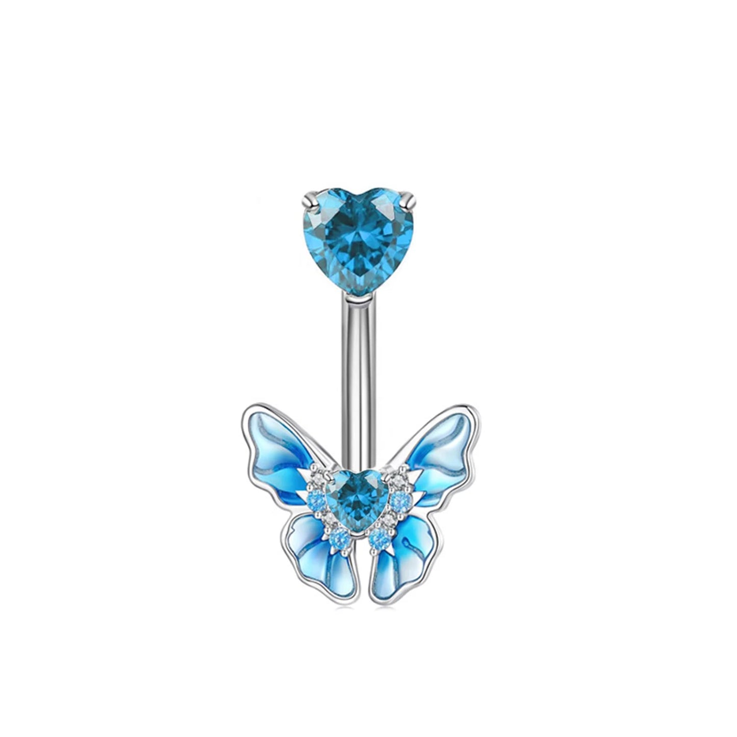 Gothic Butterfly Pendant Belly Ring