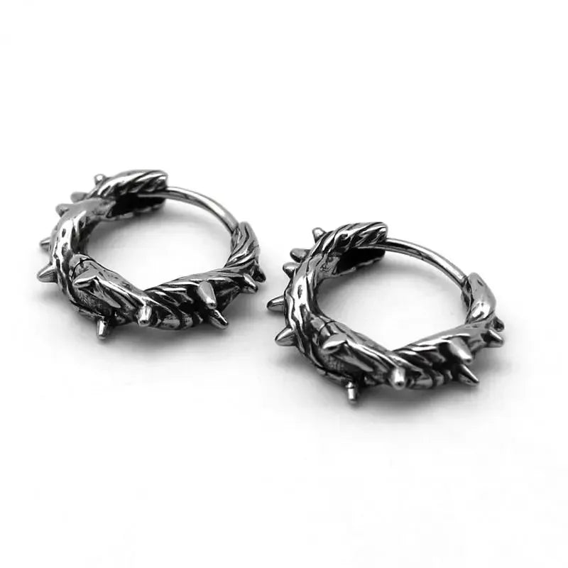 Gothic Black Skull Awl Rock Statement Earring