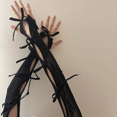 Gothic Punk Bow Hollow Out Glove