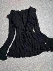 Y2K Gothic Solid Color Acrylic Sweater