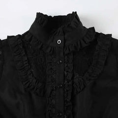 Slim Fit Lace Panel Blouse