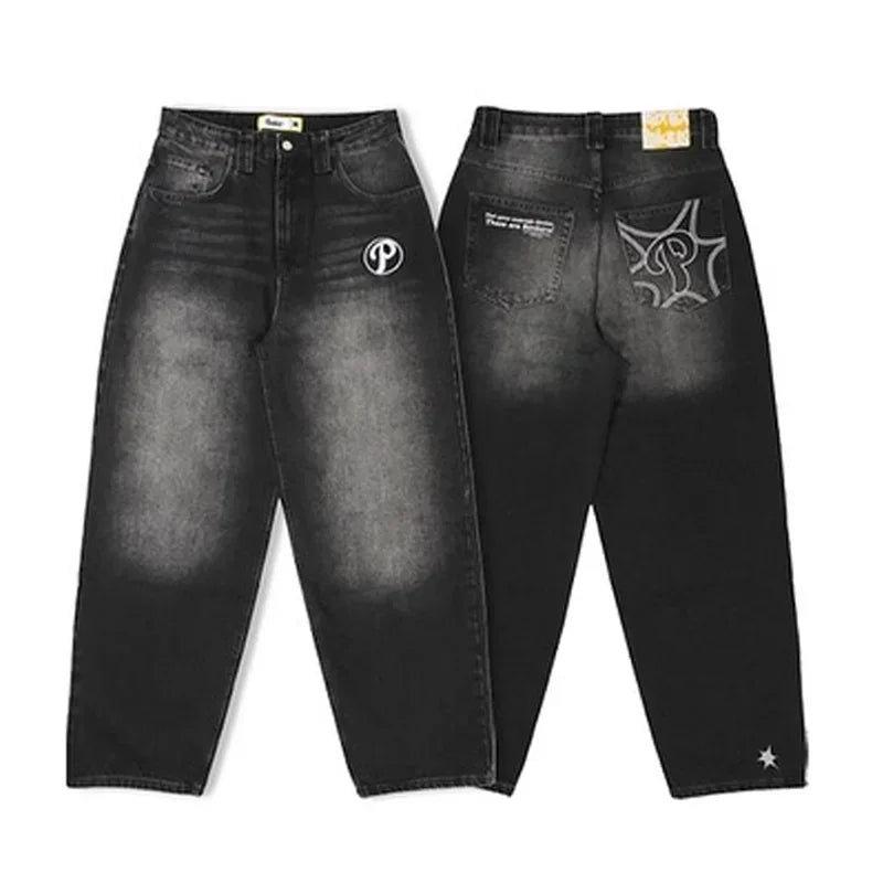 Retro Gothic Cross Wings Embroidered Pant
