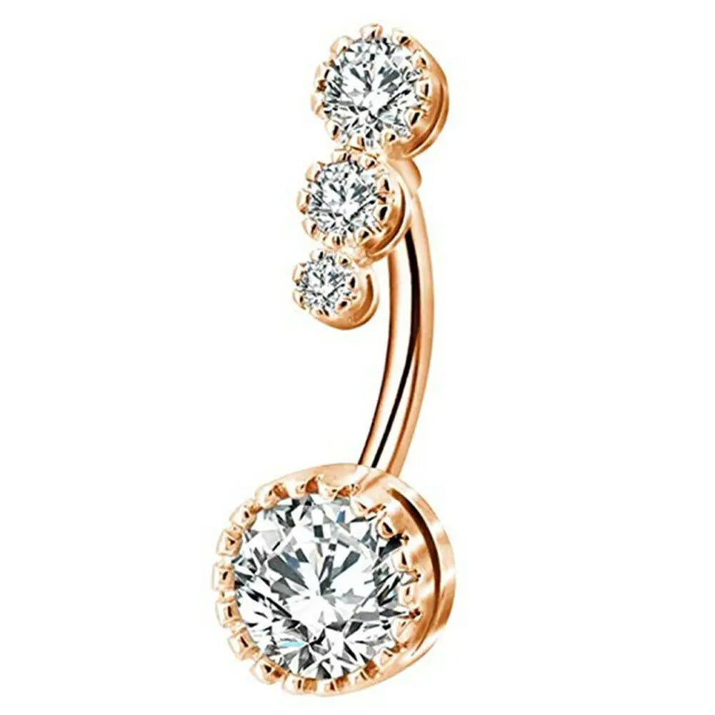 Crystal Round Gothic Surgical Belly Ring