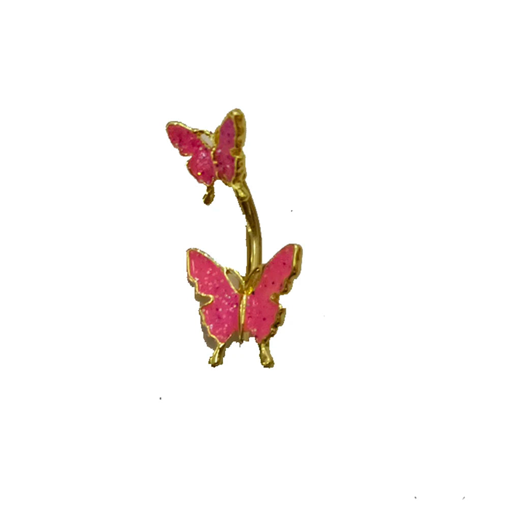 Gothic Butterfly Pendant Belly Ring