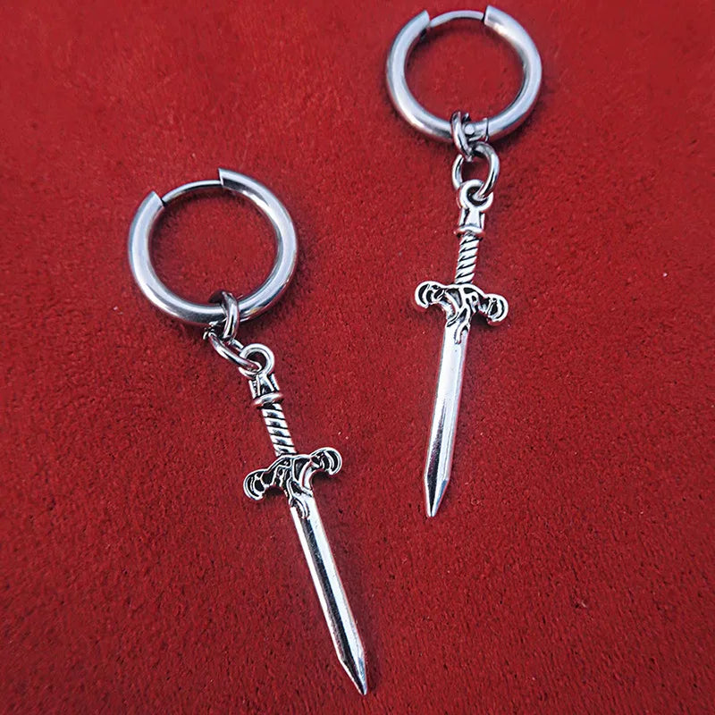 Gothic Vintage Sword Cross Dagger Earring