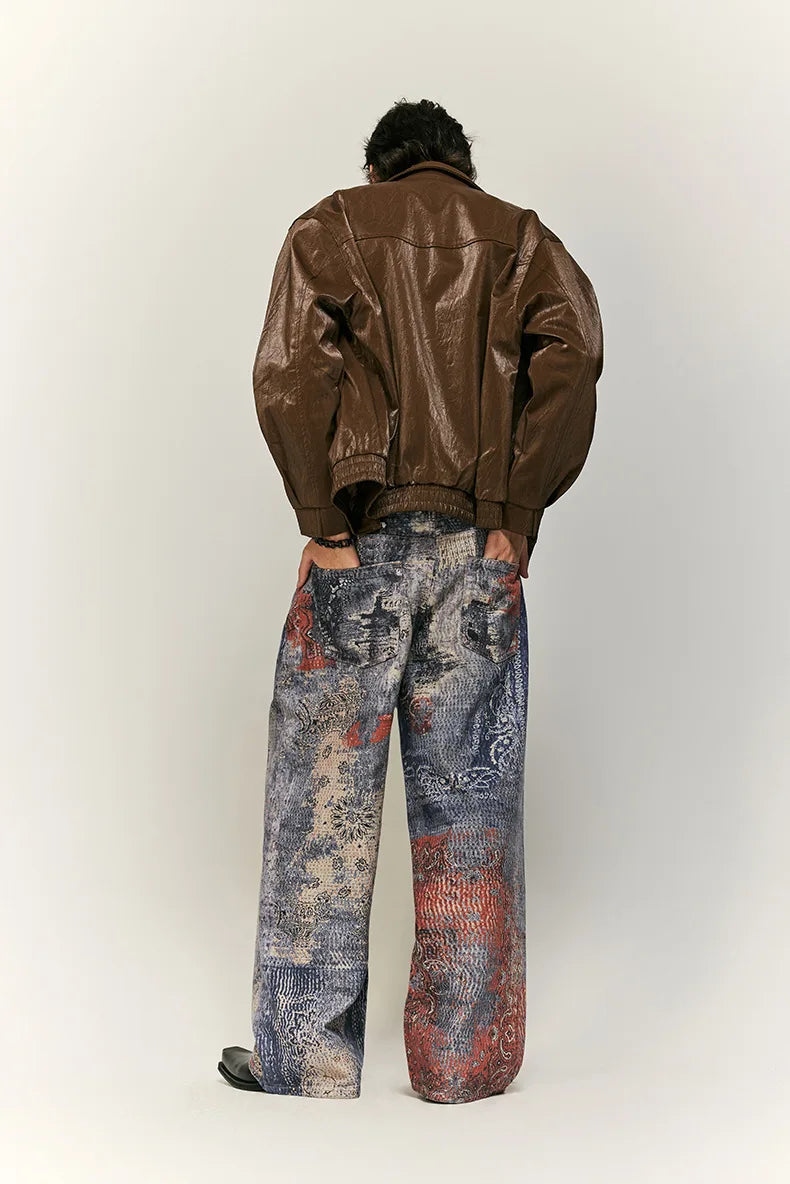 Digital Print Gothic Denim Pant